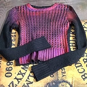 Lip Service - Radioactive Chain Reaction  metallic red/pink sweater -  S